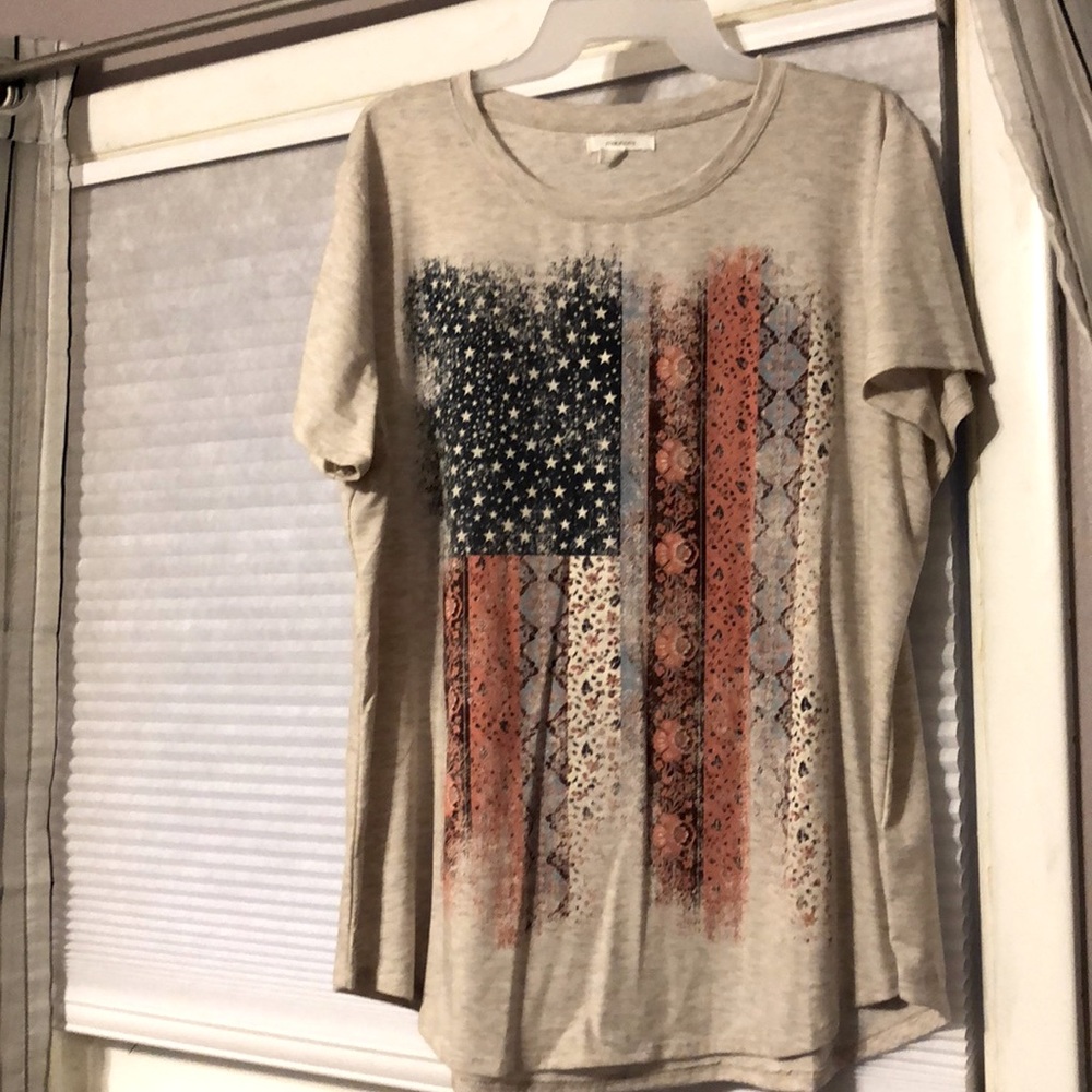 Maurice’s short sleeve flag shirt.